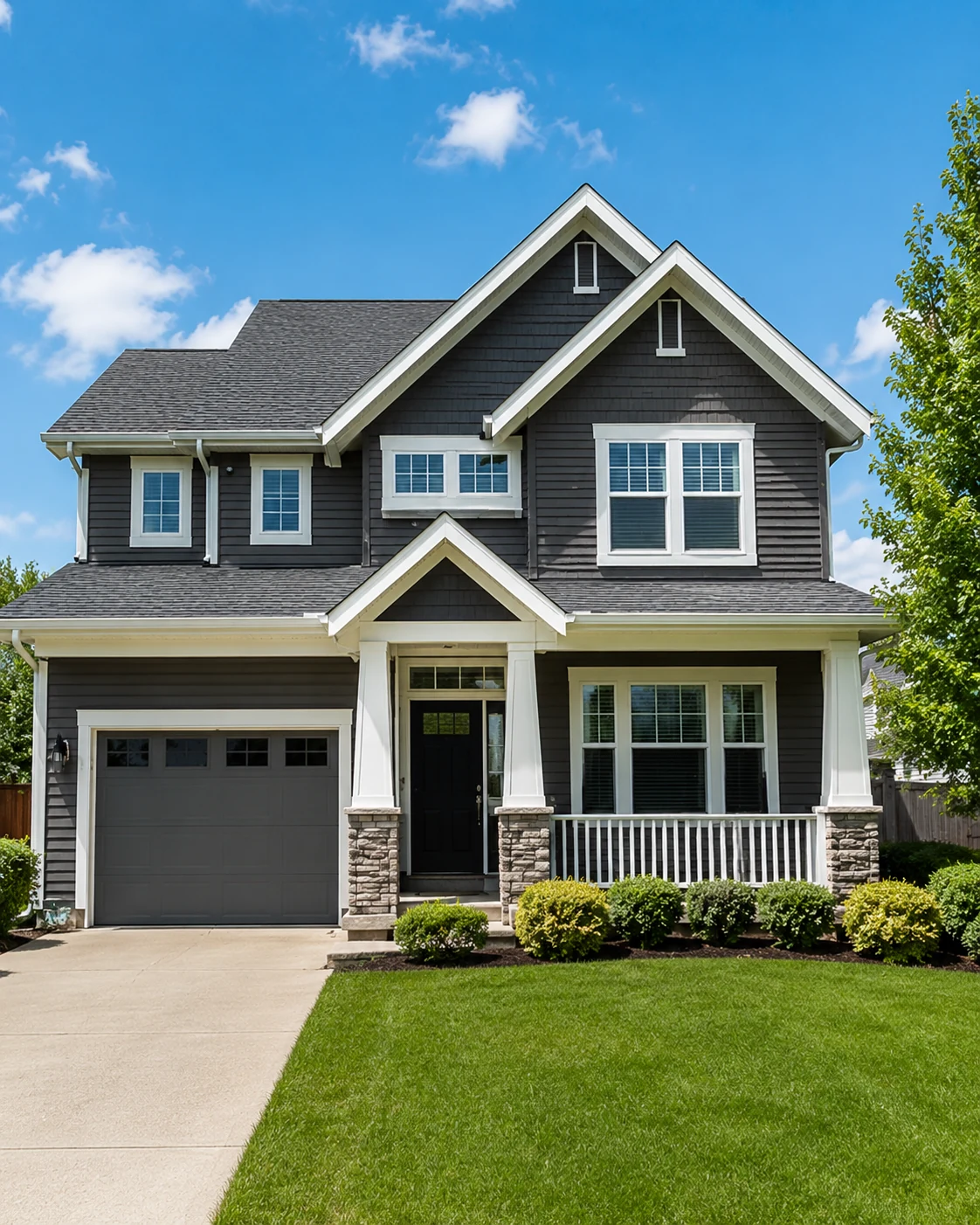 Two-story residential property photographed from the front